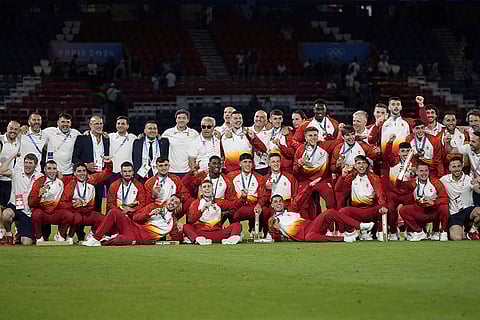2024 Paris Olympics Football: Spain players celebrate winning men's soccer gold medal